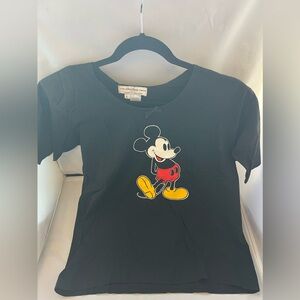 Disney Women's Black Mickey Mouse Short Sleeve Tee